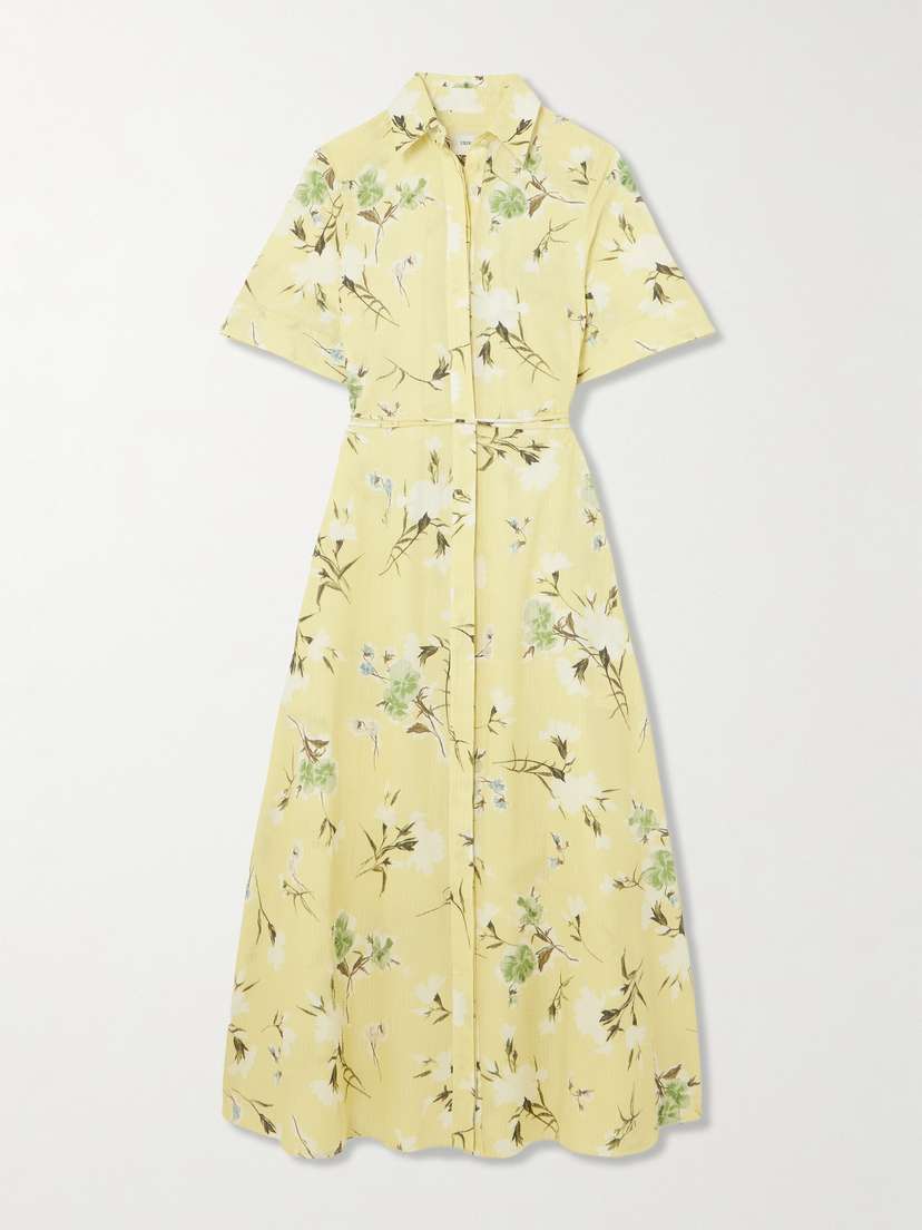 Erdem Floral-print Cotton-seersucker Midi Shirt Dress