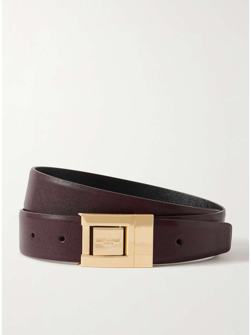 Saint Laurent Textured-leather Belt