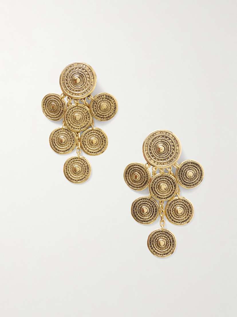 Saint Laurent Byzance Gold-tone Clip Earrings