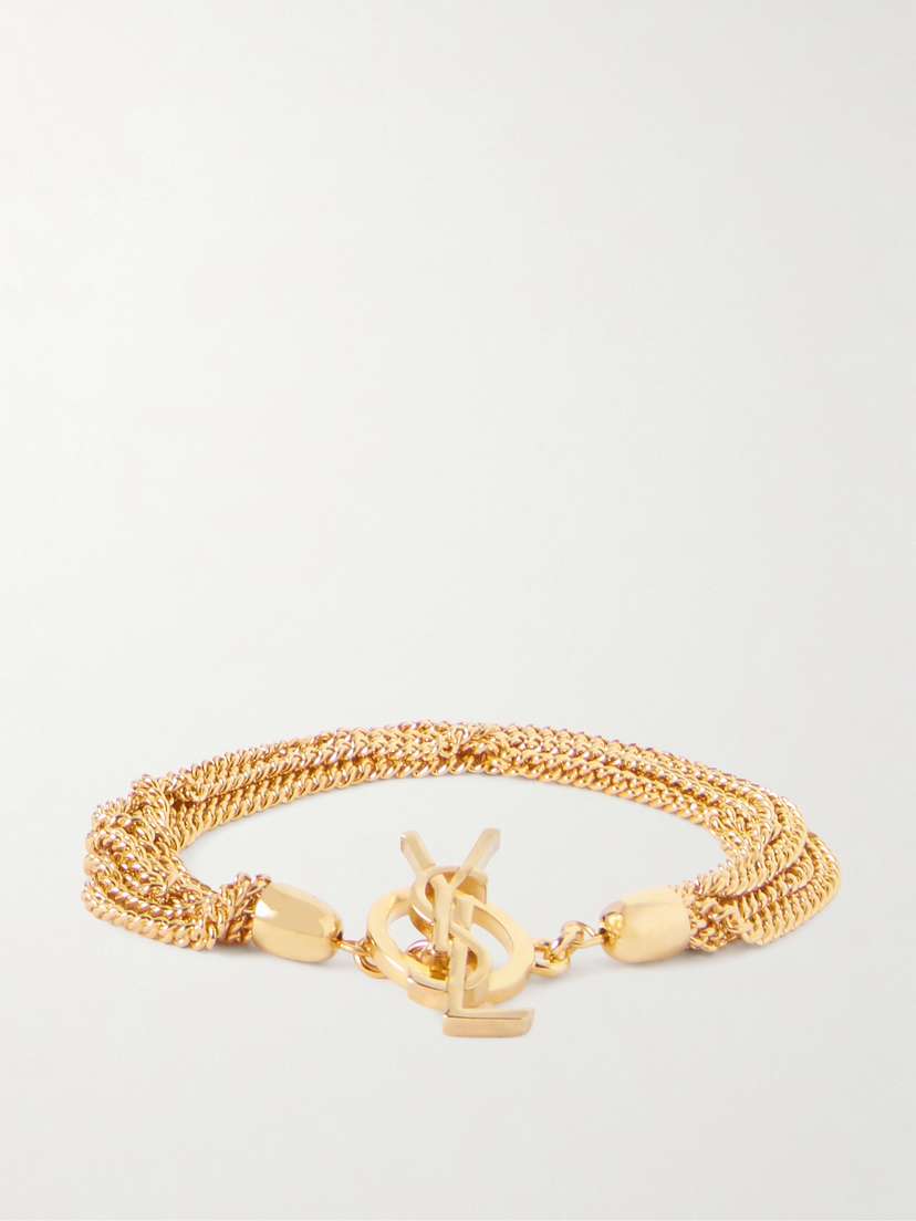 Saint Laurent Cassandre Gold-tone Bracelet