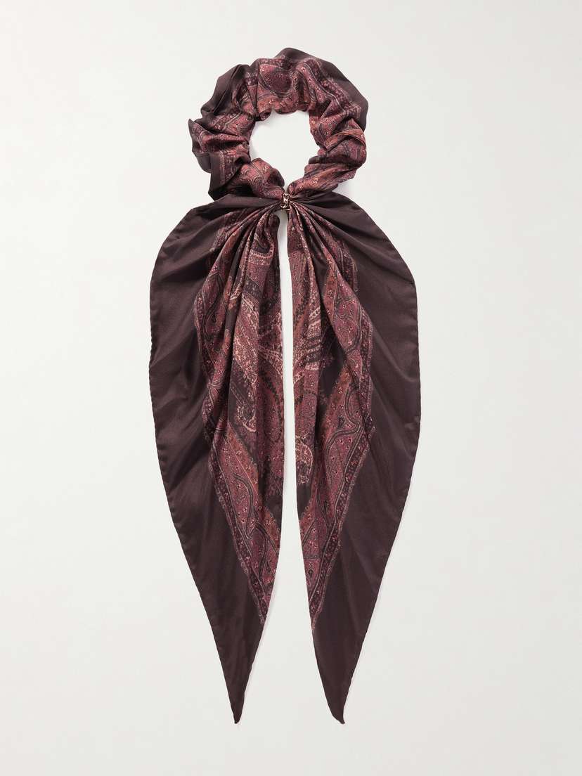 Saint Laurent Cassandre Paisley-print Silk-twill Hair Tie