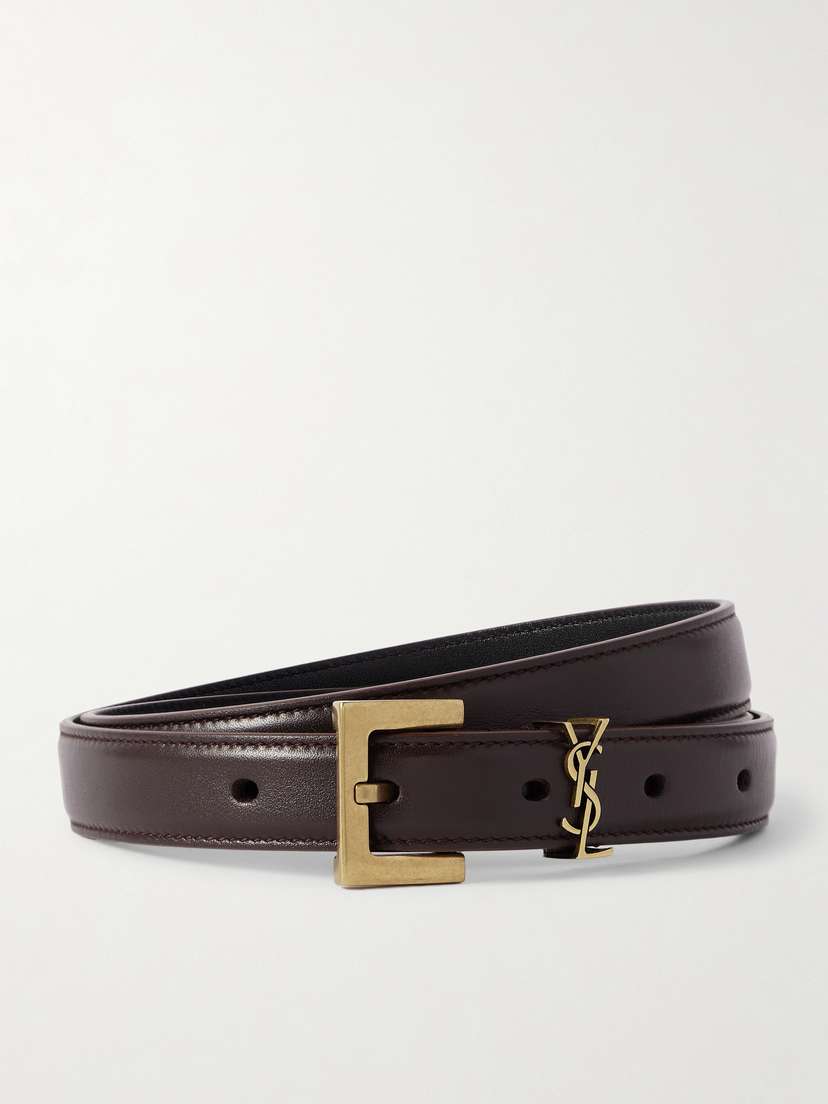 Saint Laurent Cassandre Leather Belt