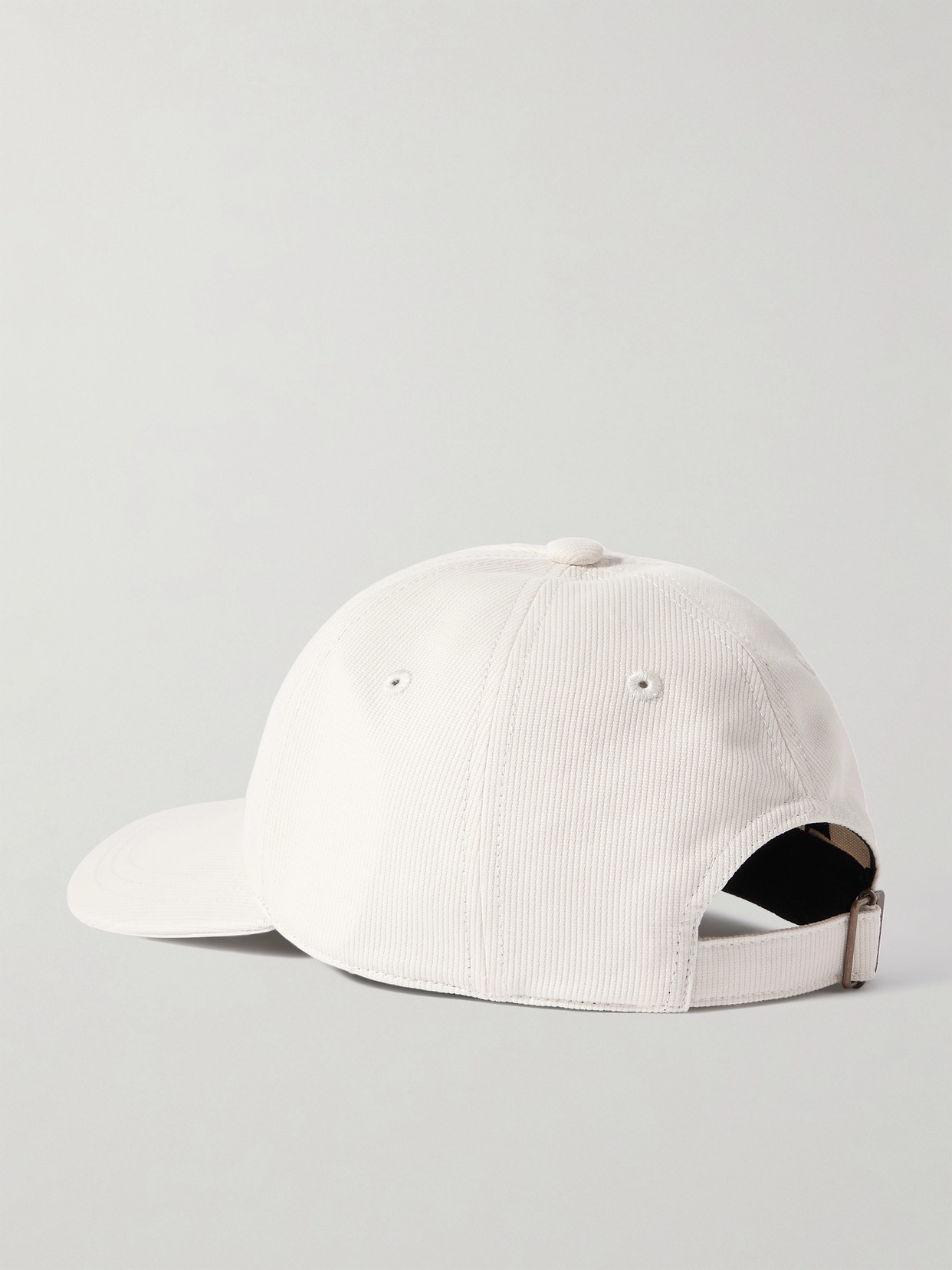 Saint Laurent Embroidered Cotton-corduroy Baseball Cap In Ivory