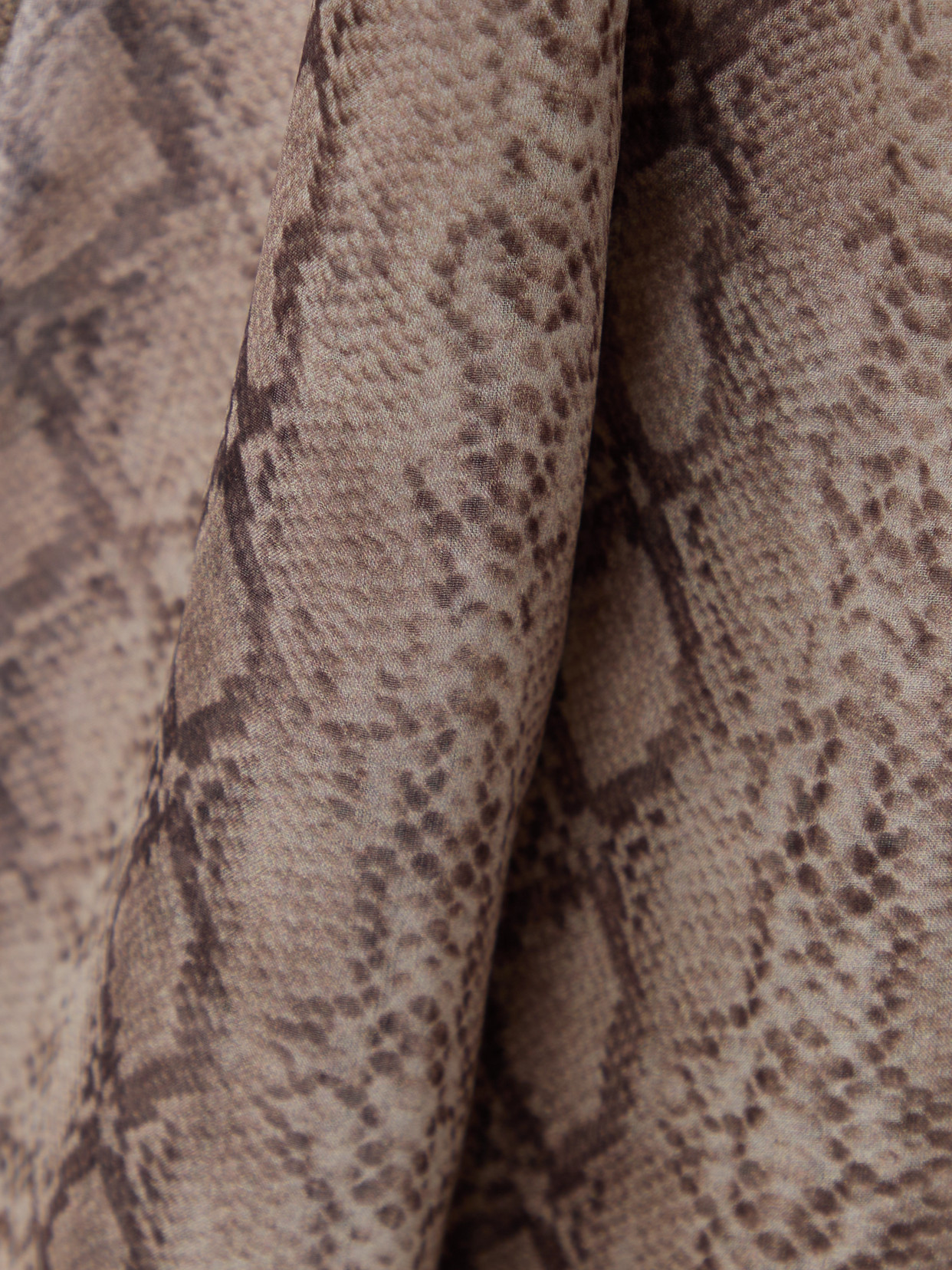 Saint Laurent Snake-print Silk-chiffon Scarf In Neutrals