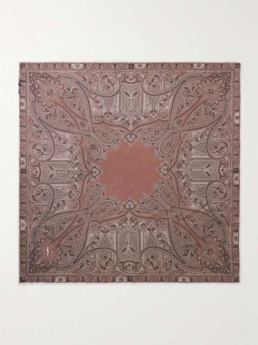 Saint Laurent Paisley-print Silk Scarf