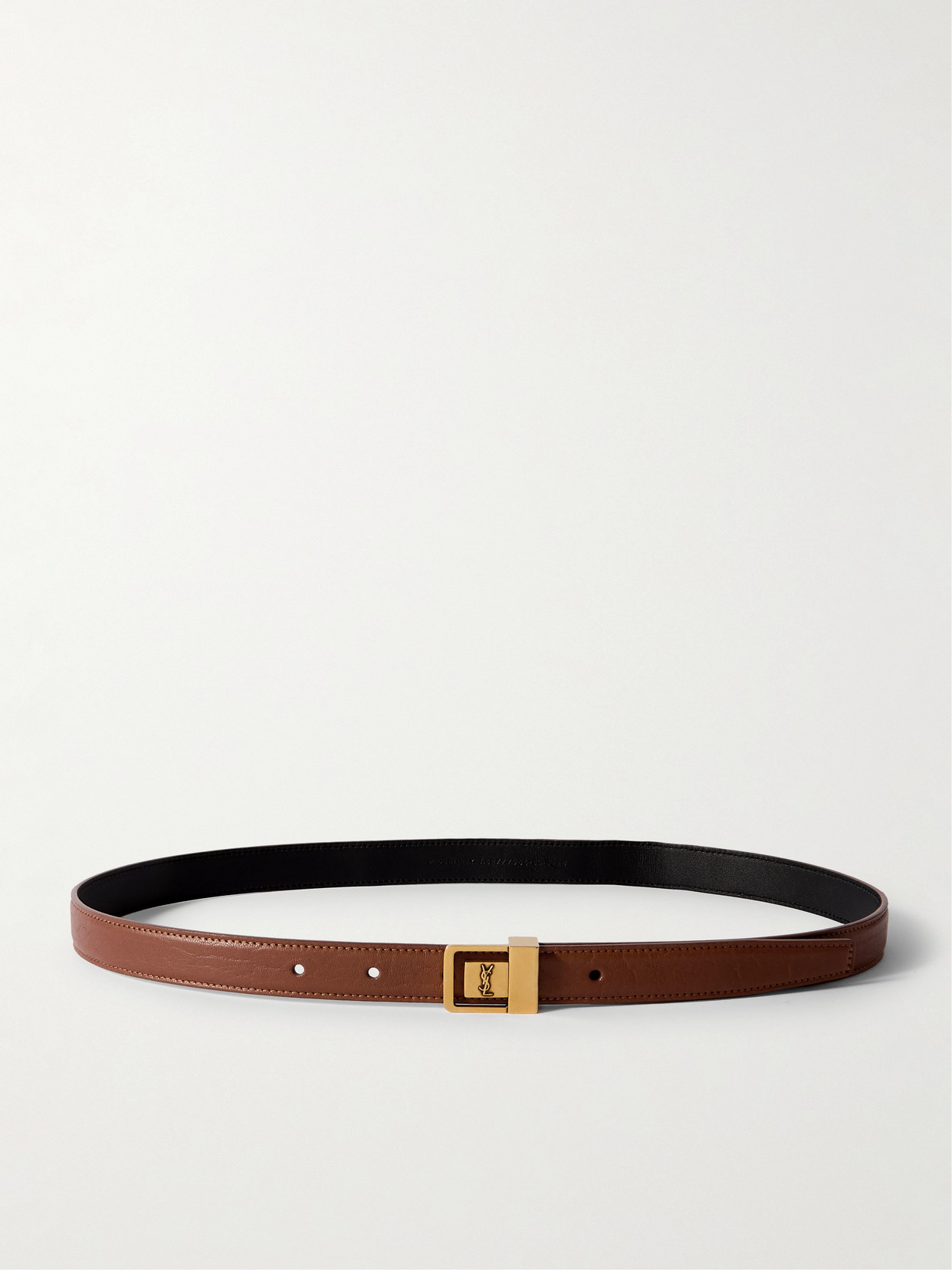 Saint Laurent Leather Waist Belt In Brown