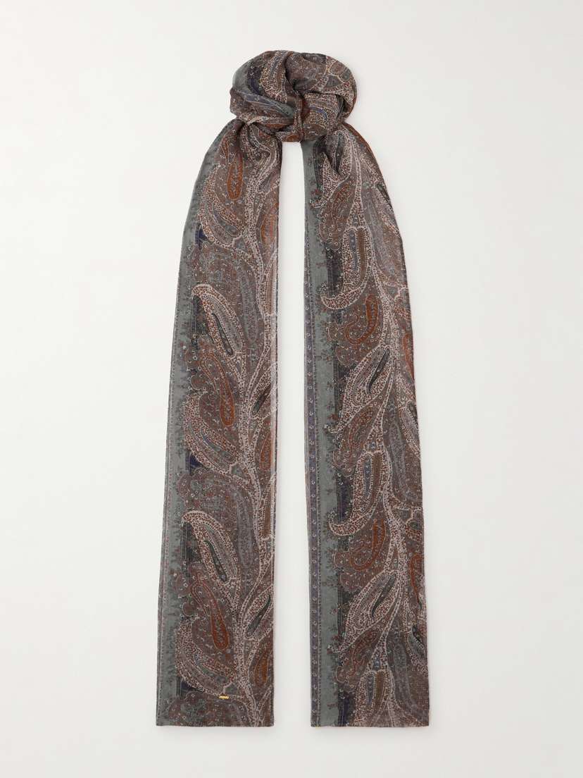 Saint Laurent Paisley-print Silk-chiffon Scarf