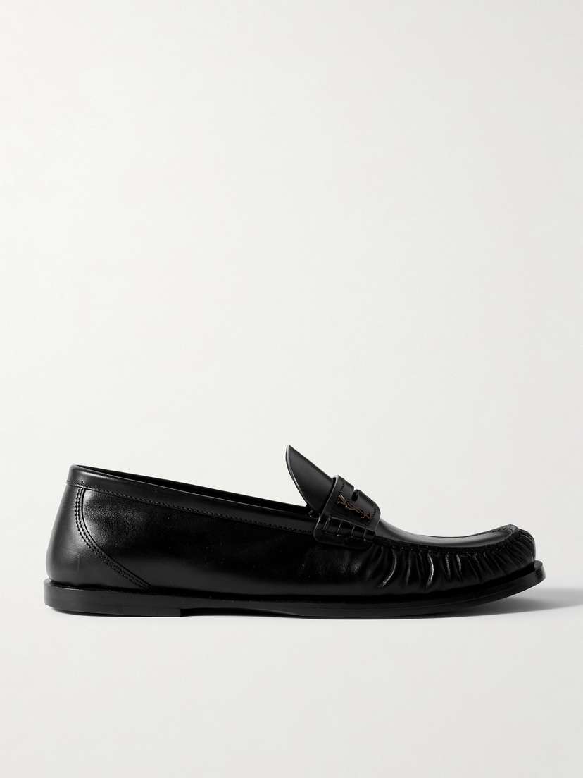 Saint Laurent Laurent Glossed-leather Loafers