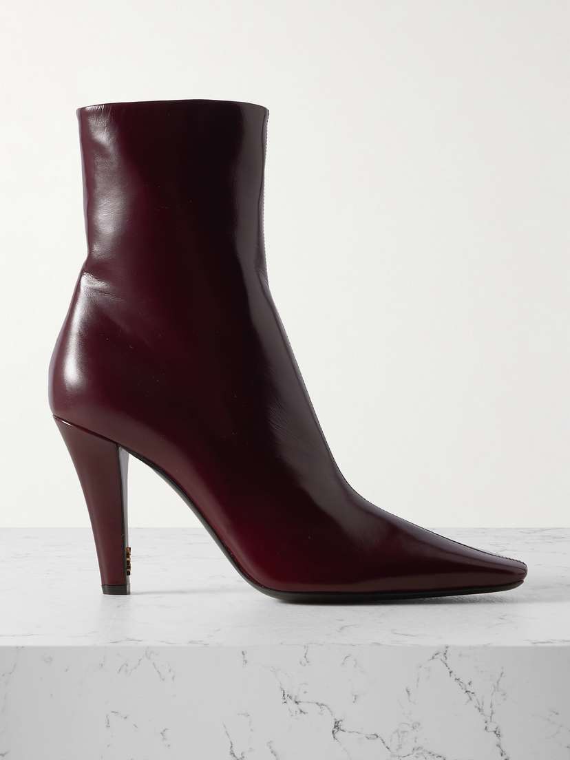 Saint Laurent Jill Patent-leather Ankle Boots
