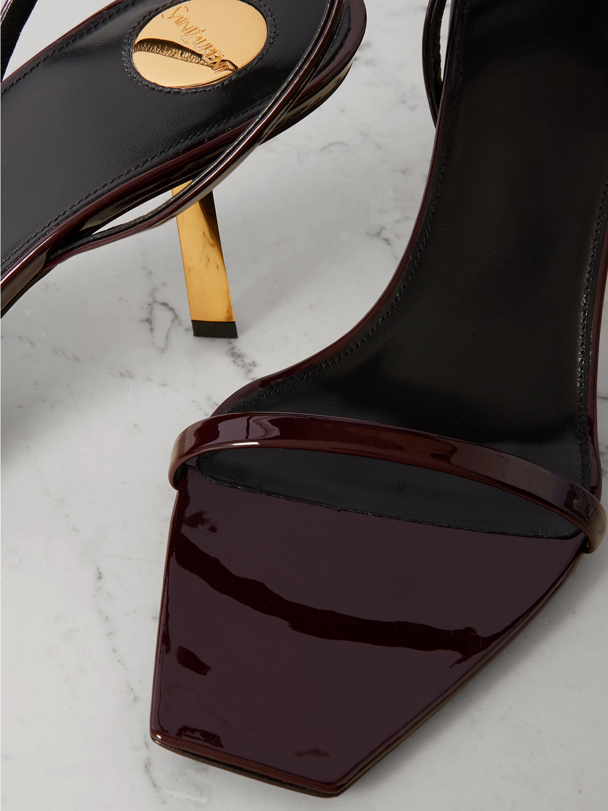 SAINT LAURENT LEE PATENT-LEATHER SANDALS