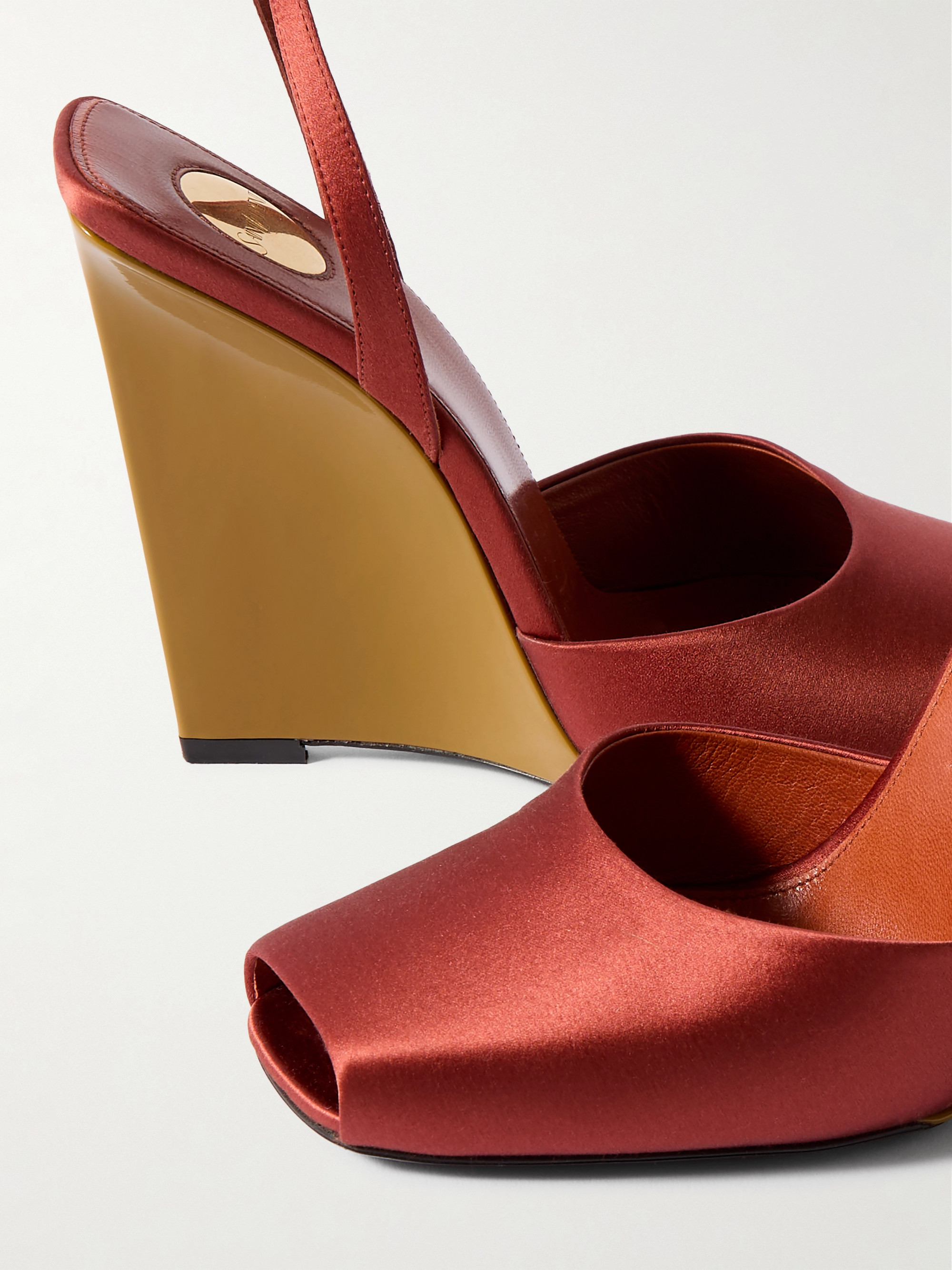 Saint Laurent La Scandale satin wedge sandals thumbnail