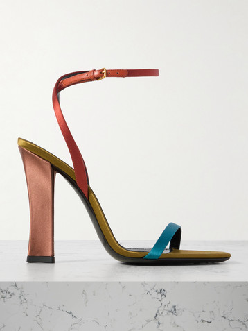 Saint Laurent Dominique color-block satin sandals