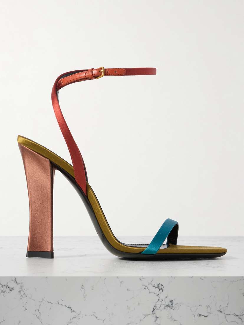 Saint Laurent Dominique Color-block Satin Sandals