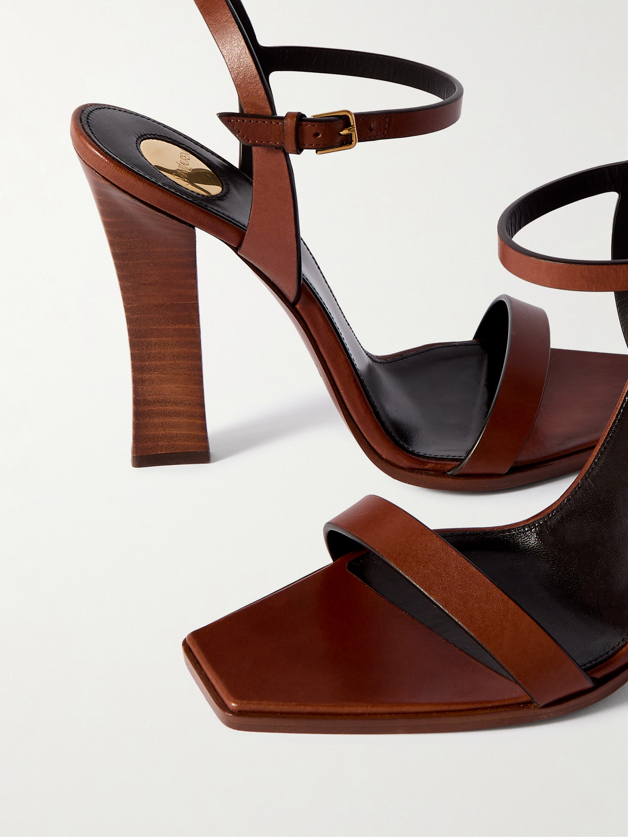 Saint Laurent Susan High-heeled Sandals In Brown