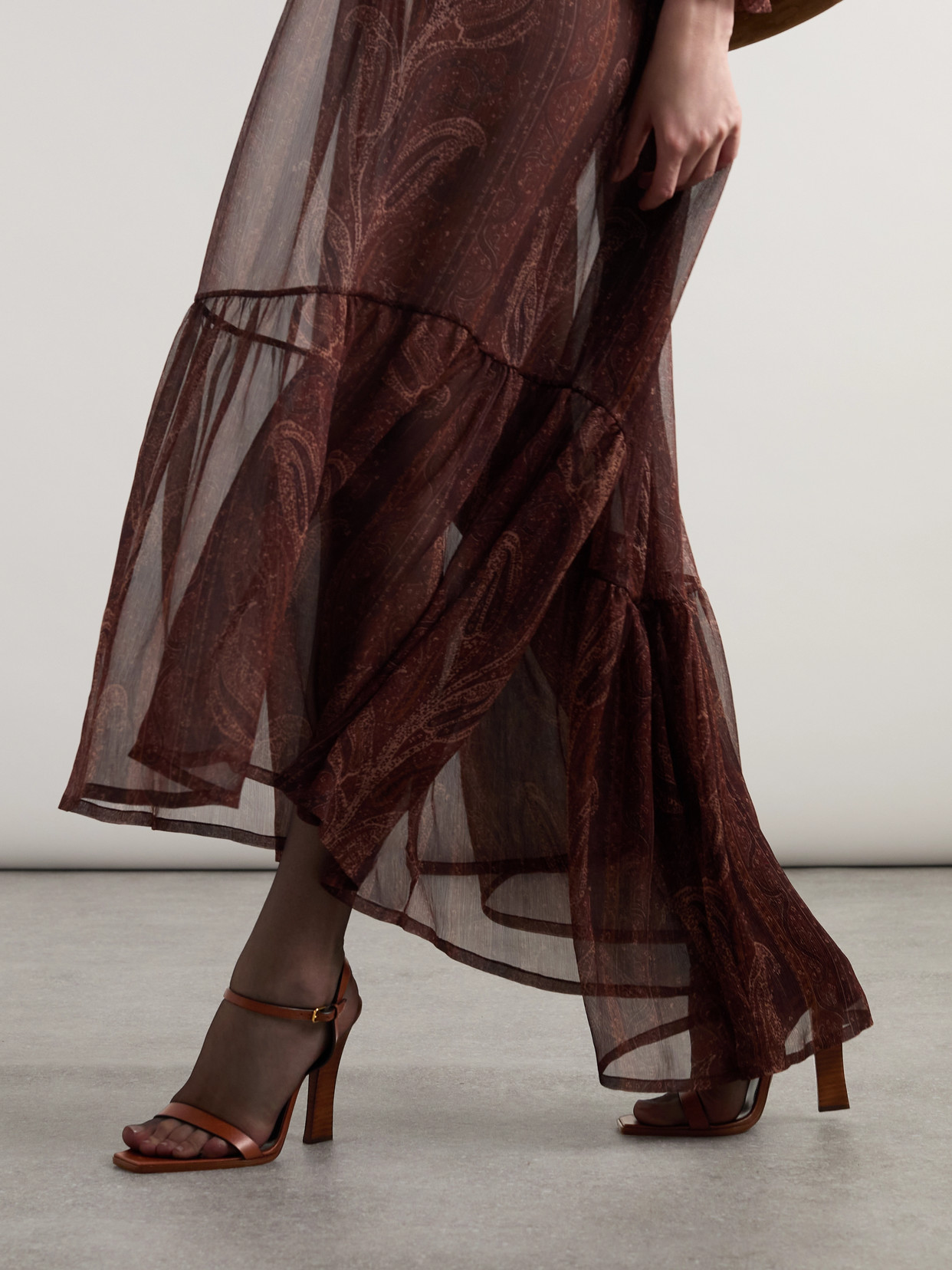 Saint Laurent Susan High-heeled Sandals In Brown