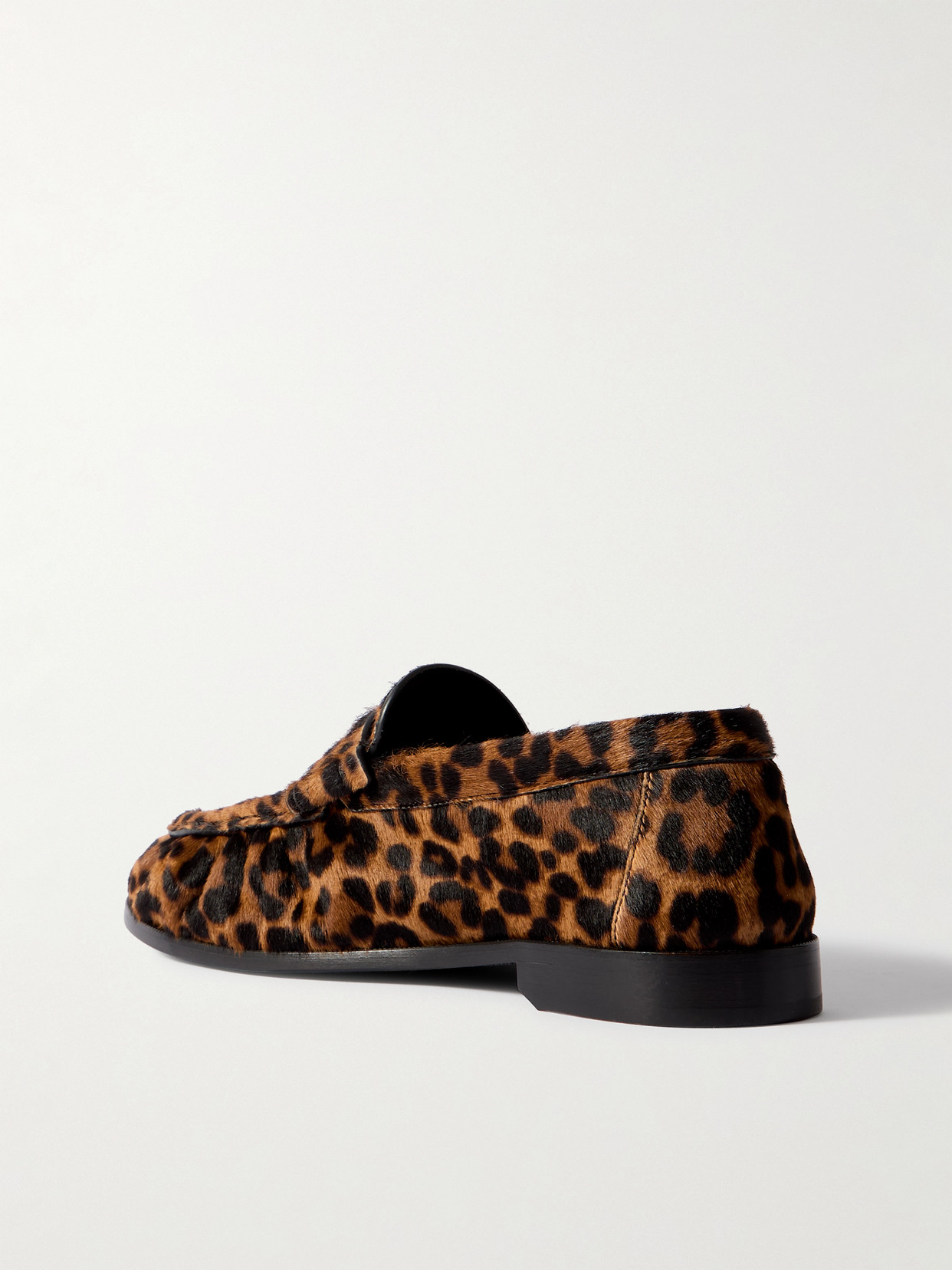 Saint Laurent Le Loafer Leopard-print Calf Hair Loafers In Brown