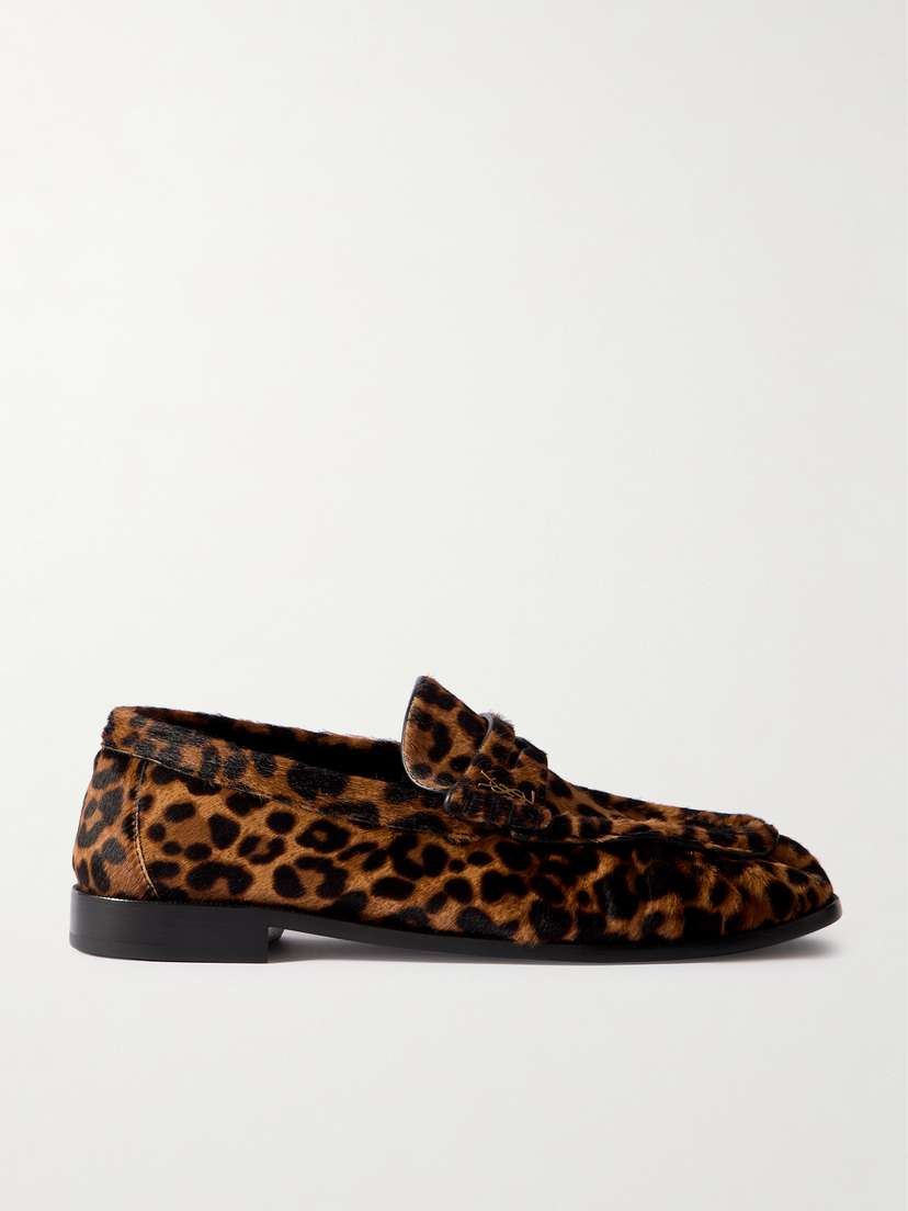 Saint Laurent Le Loafer Leopard-print Calf Hair Loafers