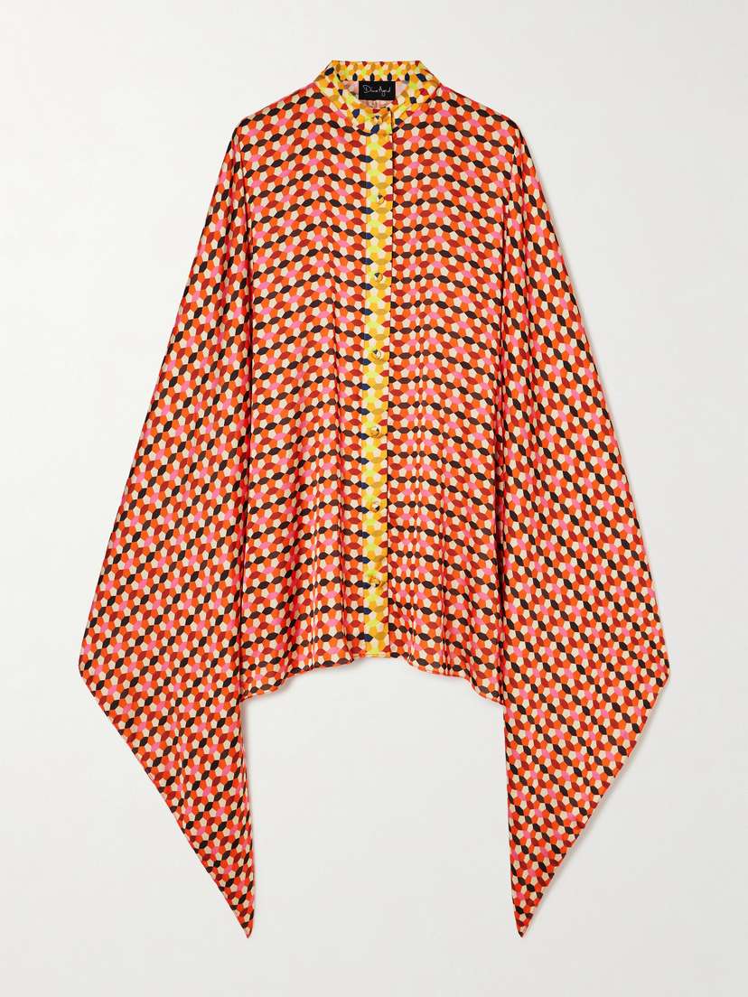 Dima Ayad Printed atin Blouse