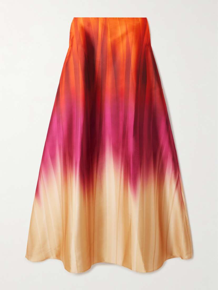 Dima Ayad Oversized trapless Ombré Pleated Taffeta Gown