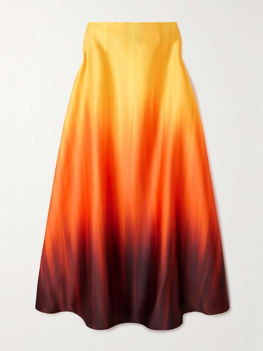 oversized strapless ombré pleated taffeta gown