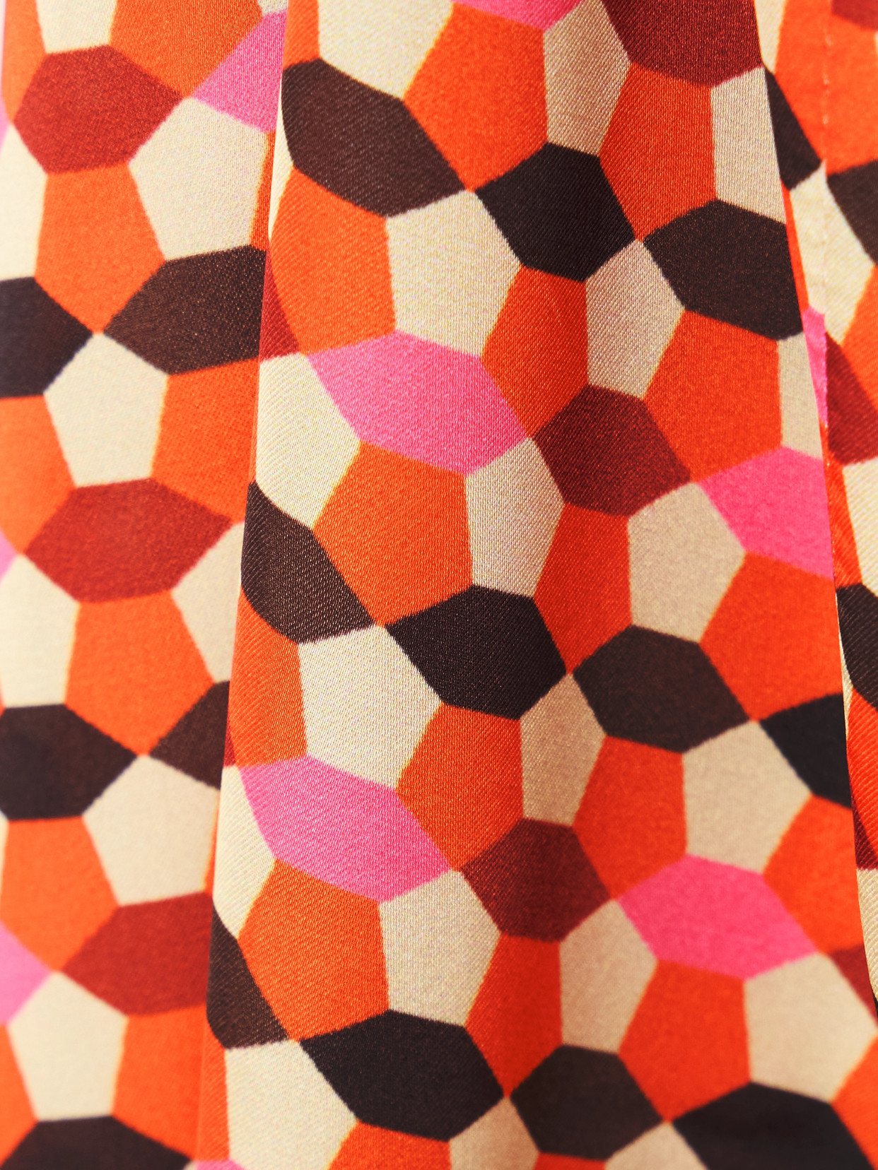 Dima Ayad Printed Satin Wide-leg Pants In Orange