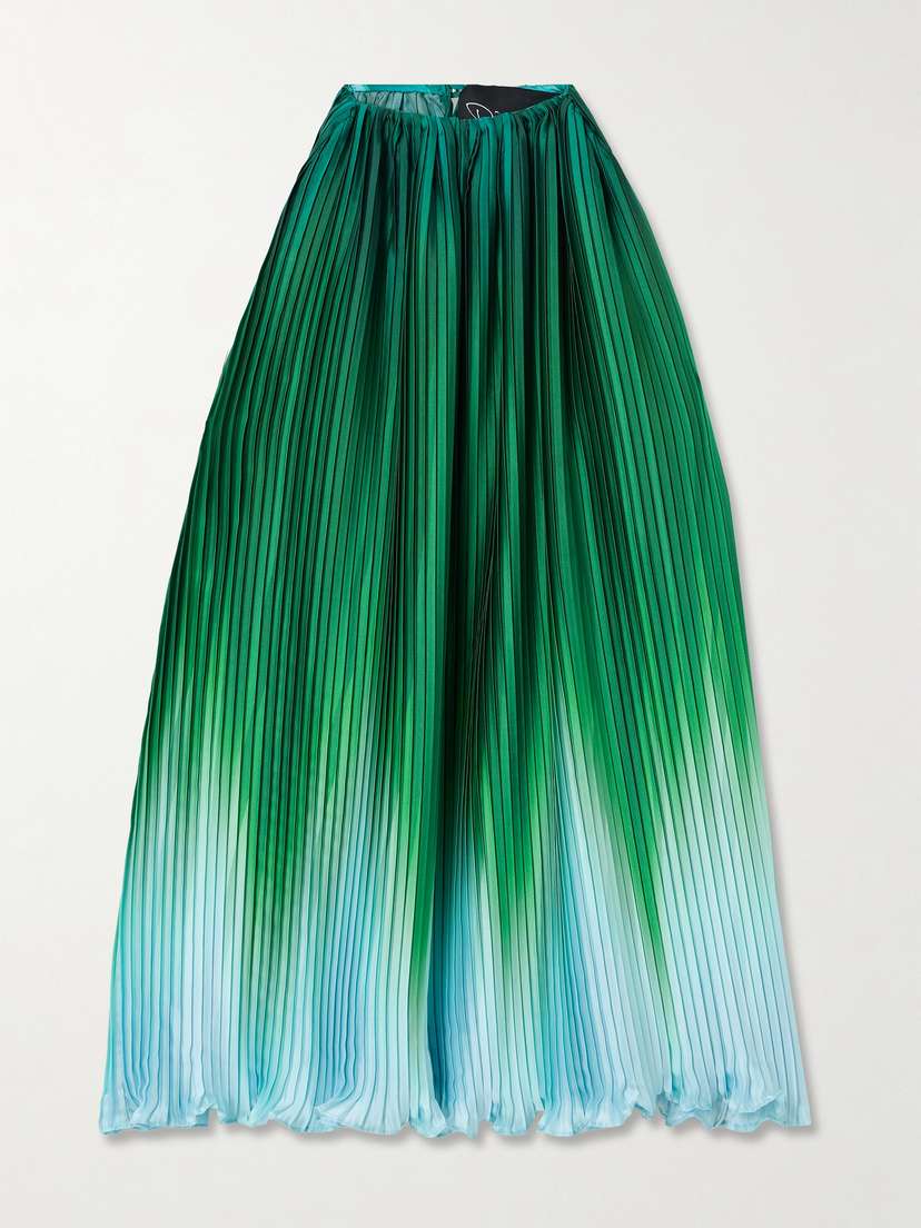 Dima Ayad Ombré Plissé-taffeta Halterneck Top