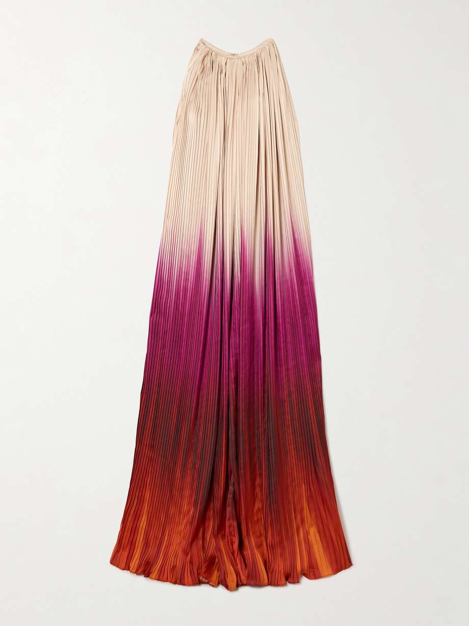 ombré plissé-taffeta gown