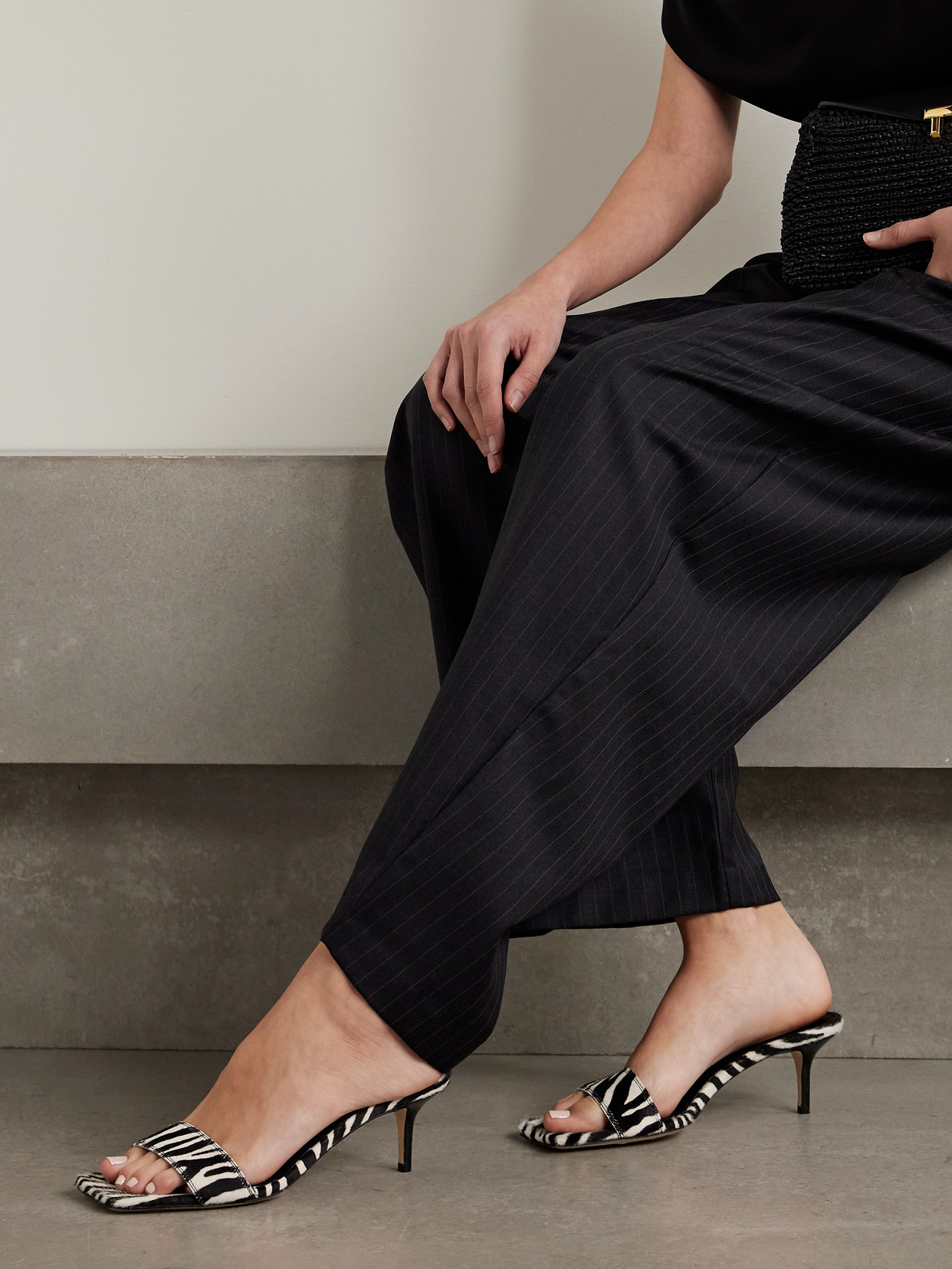 Shop Aeyde Ilvy Zebra-print Pony Hair Mules