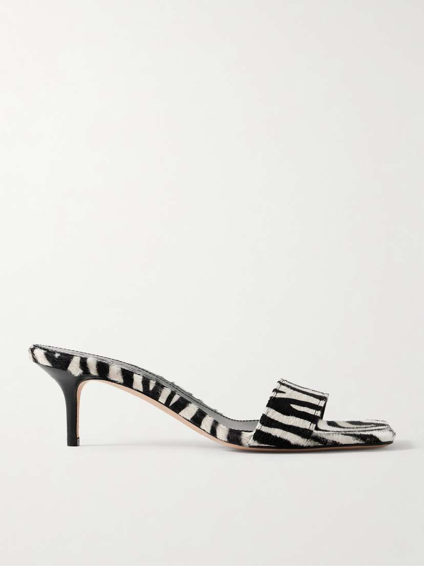 aeyde Ilvy Zebra-print Pony Hair Mules