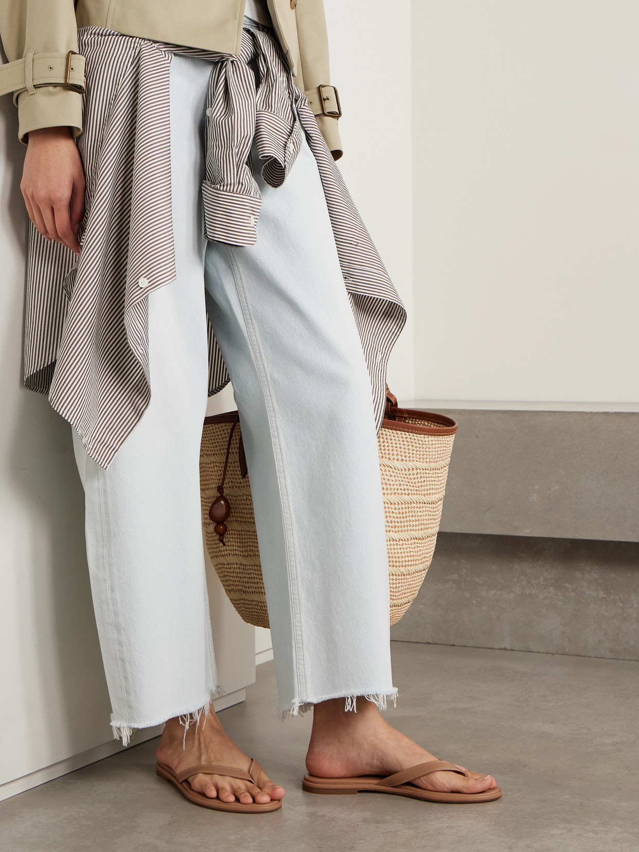 Shop Aeyde Melody Leather Flip Flops