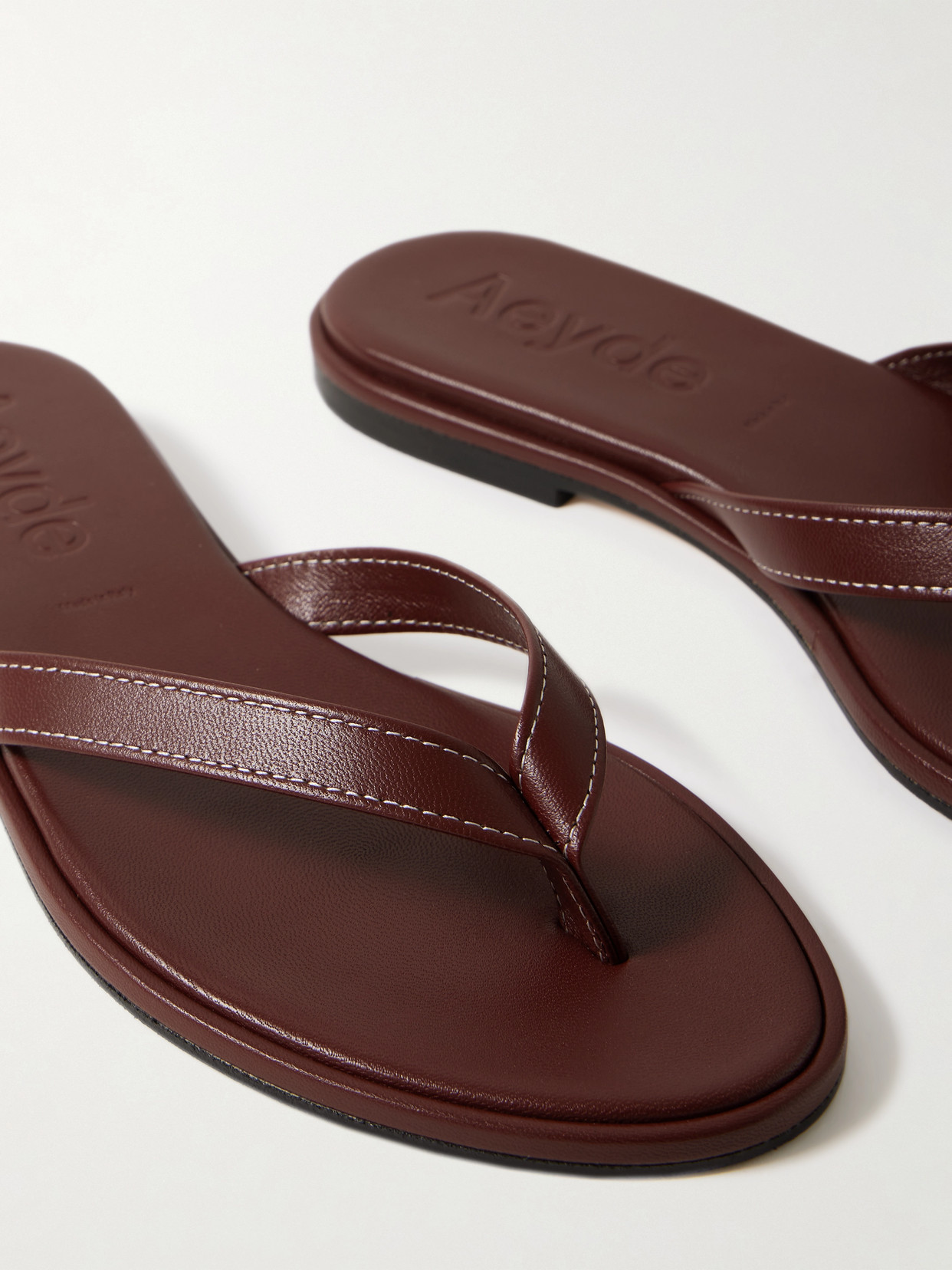 AEYDE MELODY LEATHER FLIP FLOPS