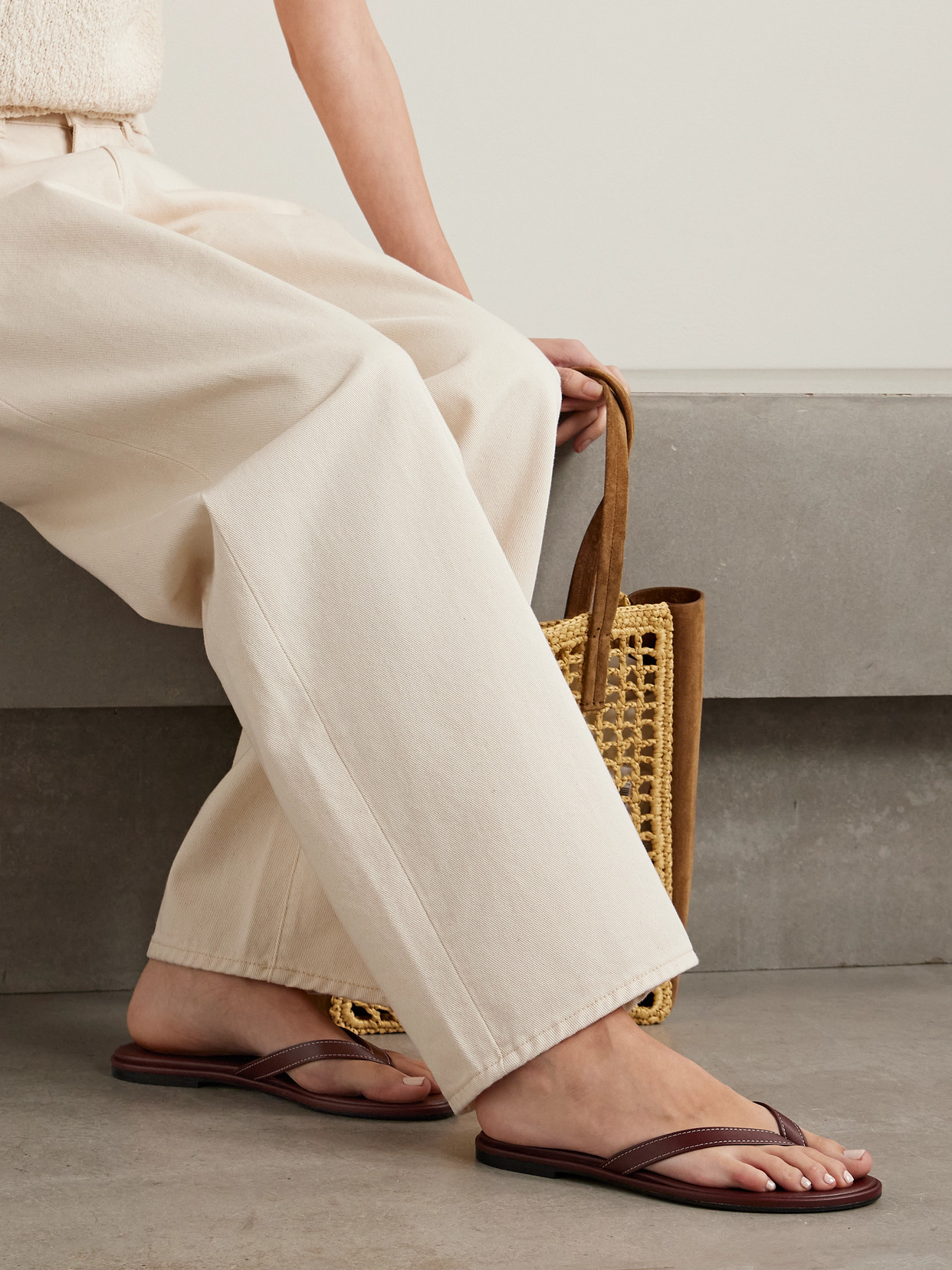 AEYDE MELODY LEATHER FLIP FLOPS