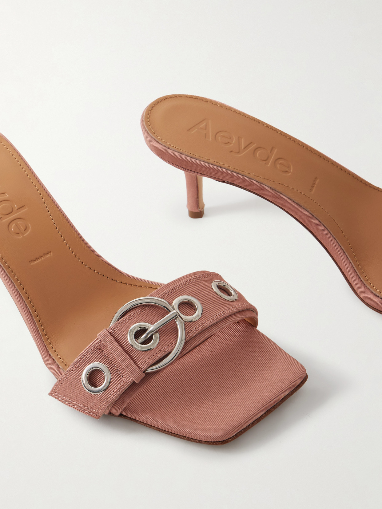 Aeyde Sandals With Buckle Detail And Kitten Heel