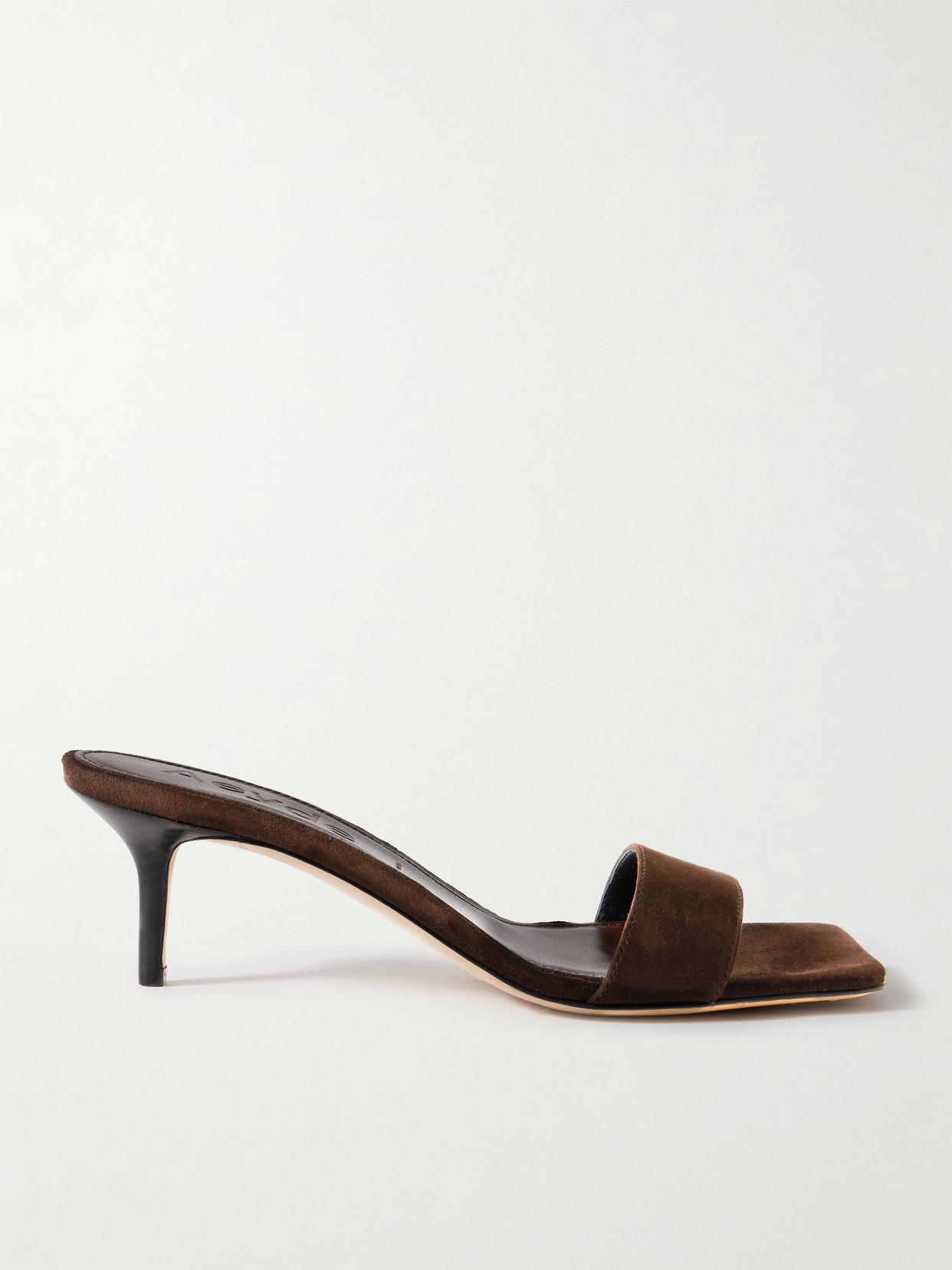 Aeyde Brown Ilvy Kid Suede Leather Mules In Brown