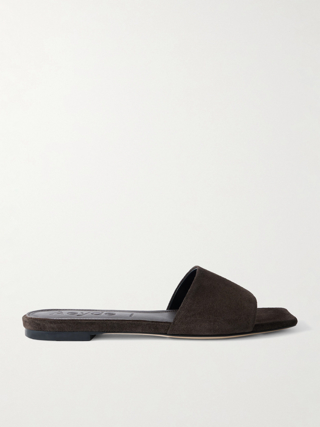Aeyde Anna Suede Slides In Brown