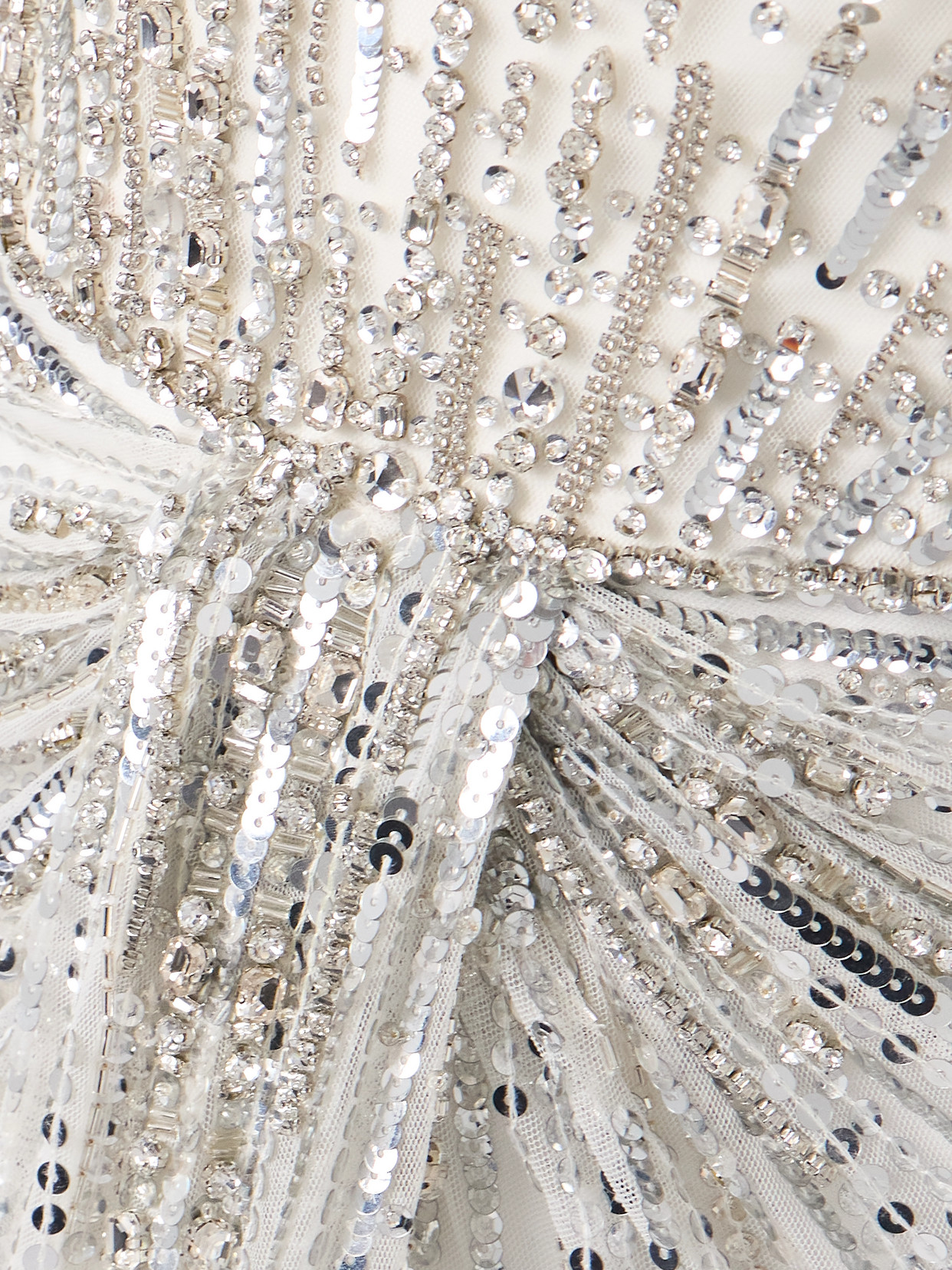 Jenny Packham Chrissy Draped Embellished Tulle Gown In Off-white