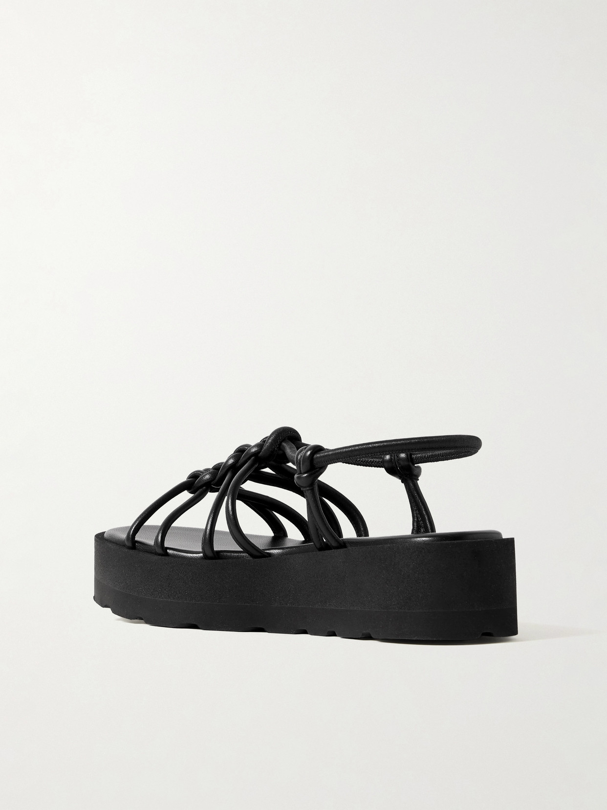 Gianvito Rossi Strappy Open Toe Sandals With Flatform Sole In Black
