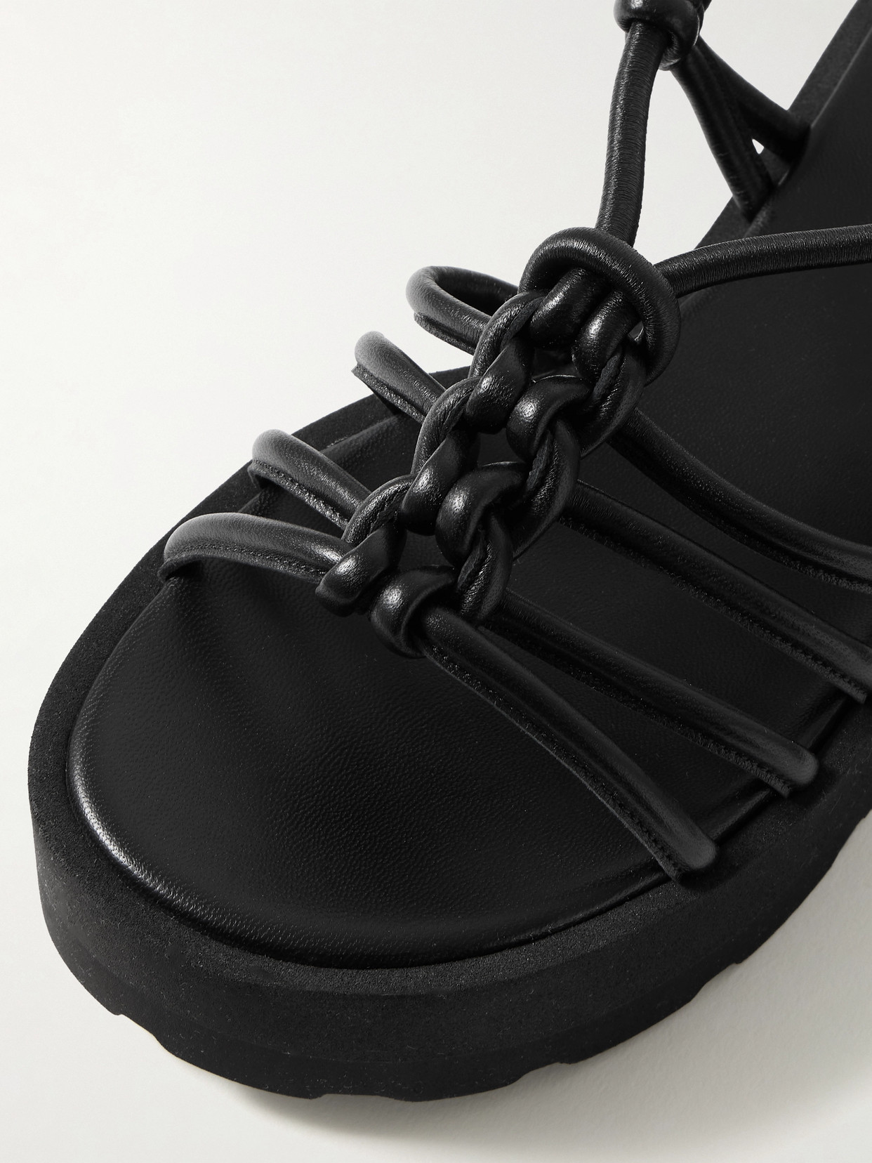Gianvito Rossi Strappy Open Toe Sandals With Flatform Sole In Black