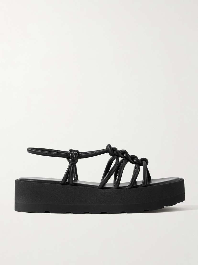 Gianvito Rossi Hebe 45 Knotted Leather Platform Sandals