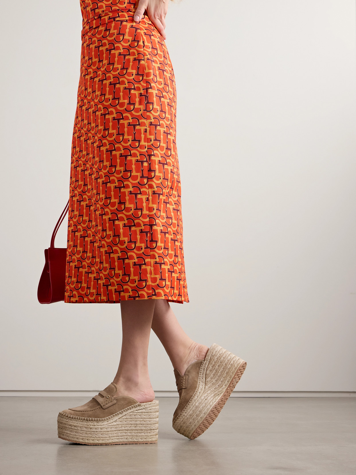 Gianvito Rossi Maxilla 105 Suede Espadrille Wedge Mules In Brown