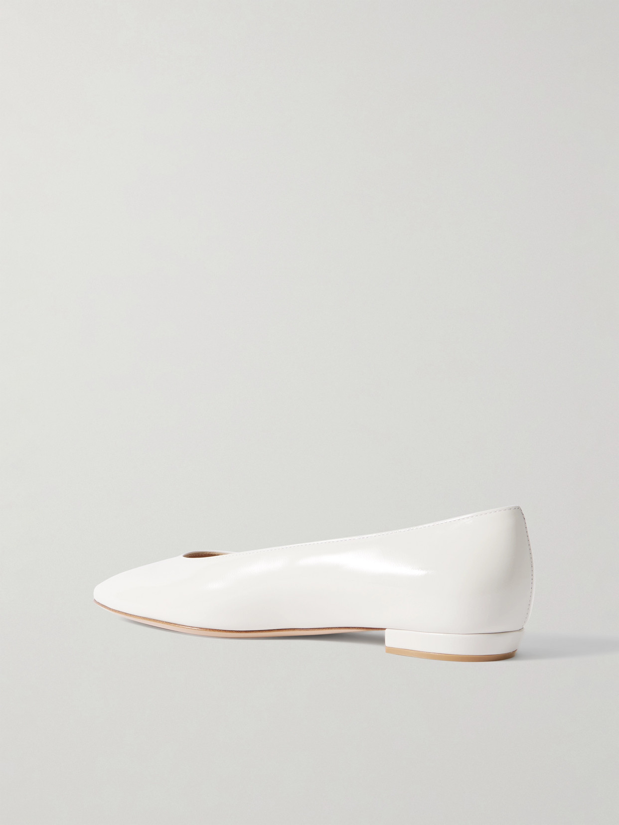 GIANVITO ROSSI AMELIA GLOSSED-LEATHER BALLET FLATS