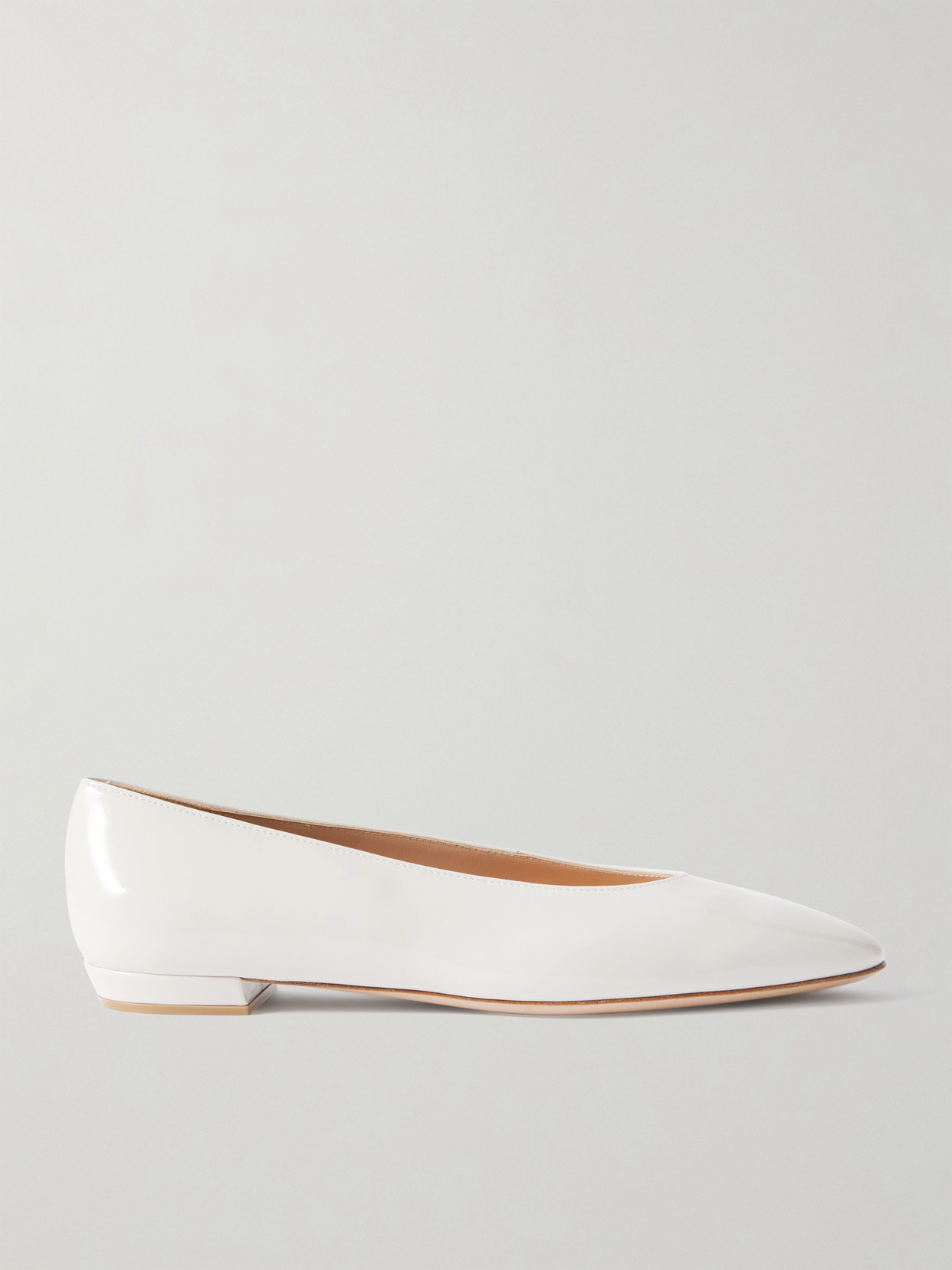 GIANVITO ROSSI AMELIA GLOSSED-LEATHER BALLET FLATS