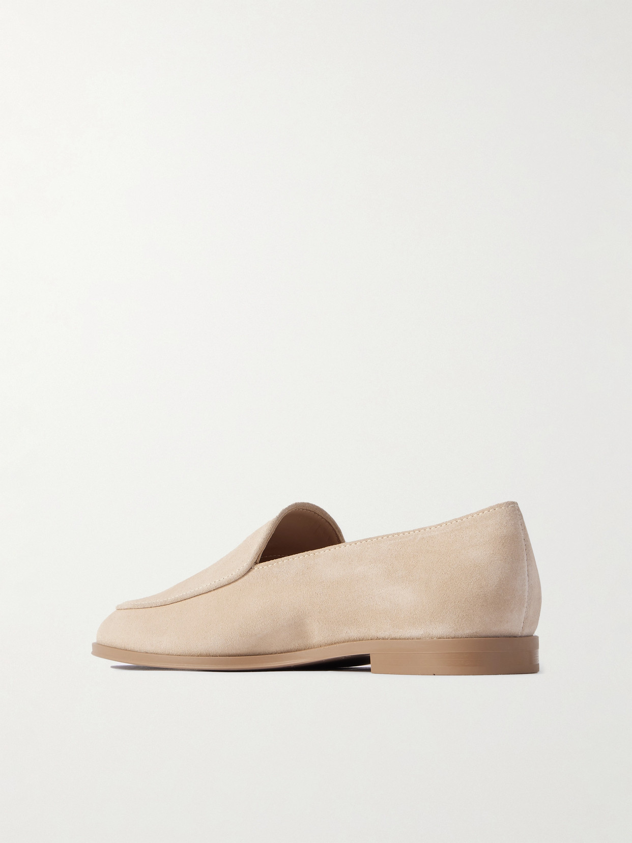 Gianvito Rossi Embellished Suede Loafers In Cream