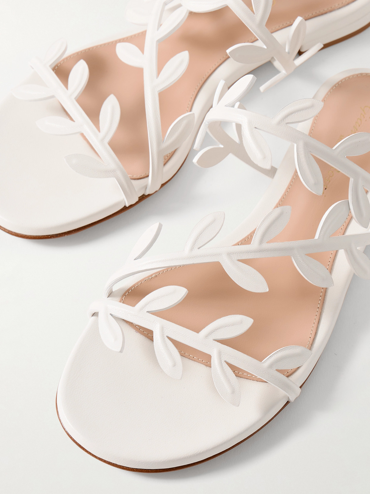 Gianvito Rossi Flavia Embellished Sandals In White