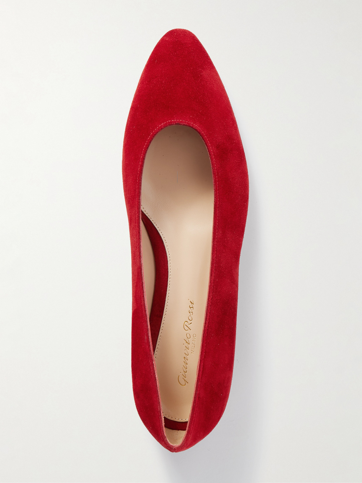 GIANVITO ROSSI AMELIA SUEDE POINT-TOE FLATS