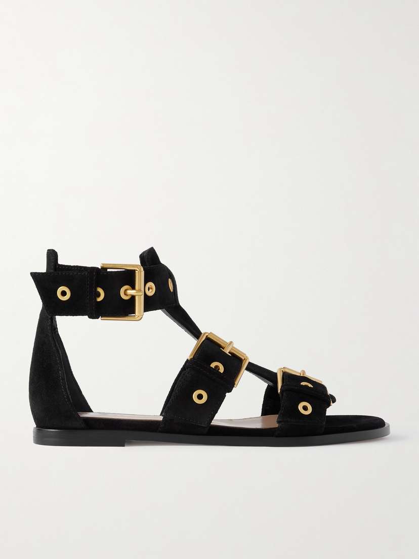 Gianvito Rossi Buckled Suede Sandals