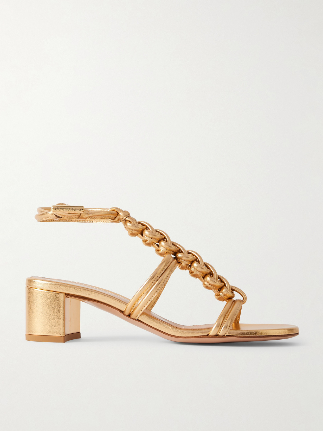 Gianvito Rossi - Capua 45 Braided Metallic Leather Sandals - Gold
