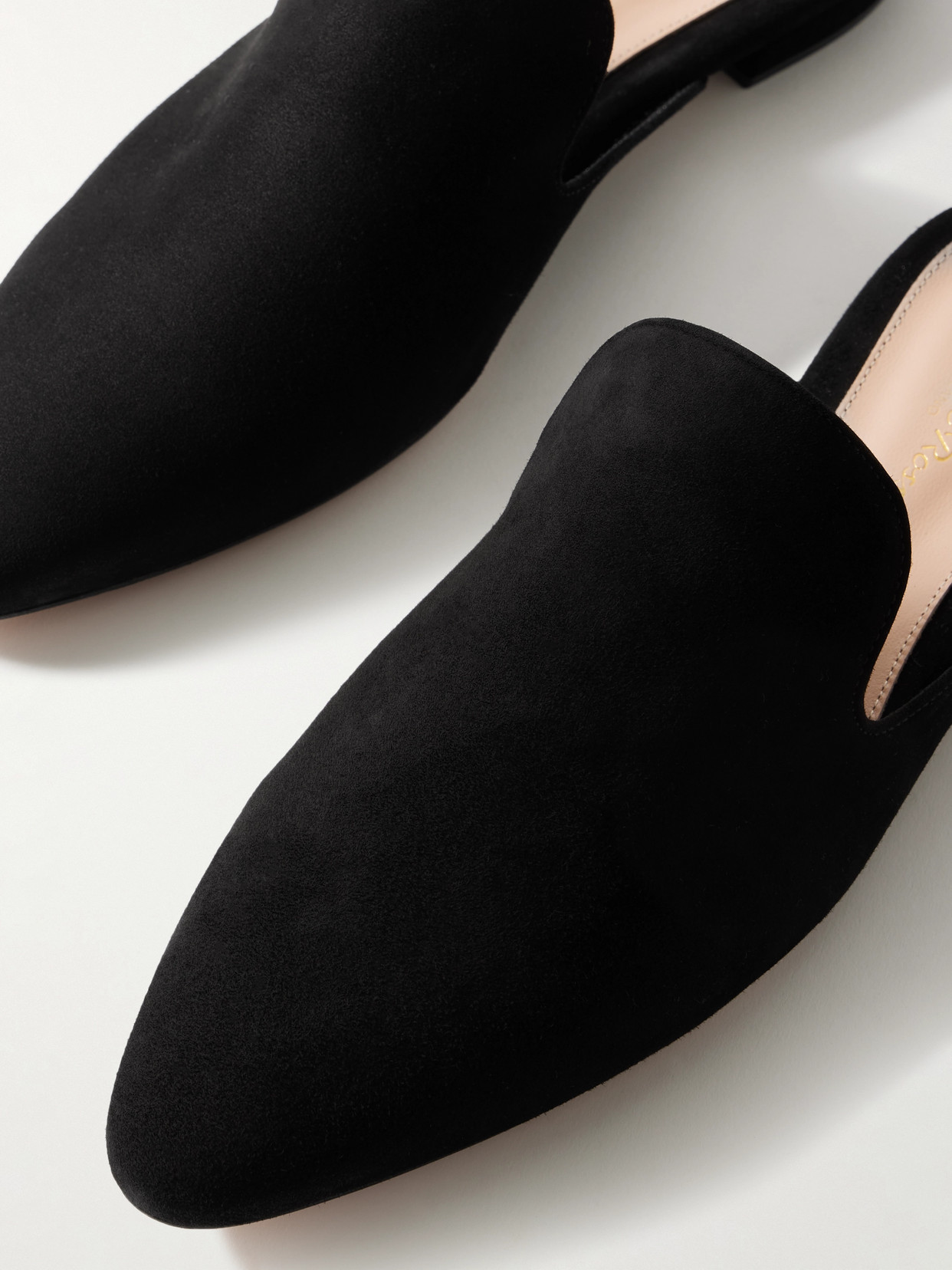 GIANVITO ROSSI RAJA SUEDE SLIPPERS