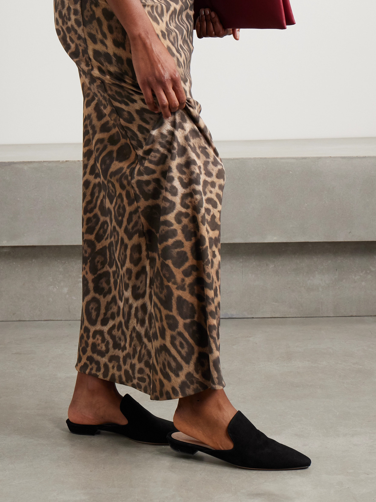 GIANVITO ROSSI RAJA SUEDE SLIPPERS