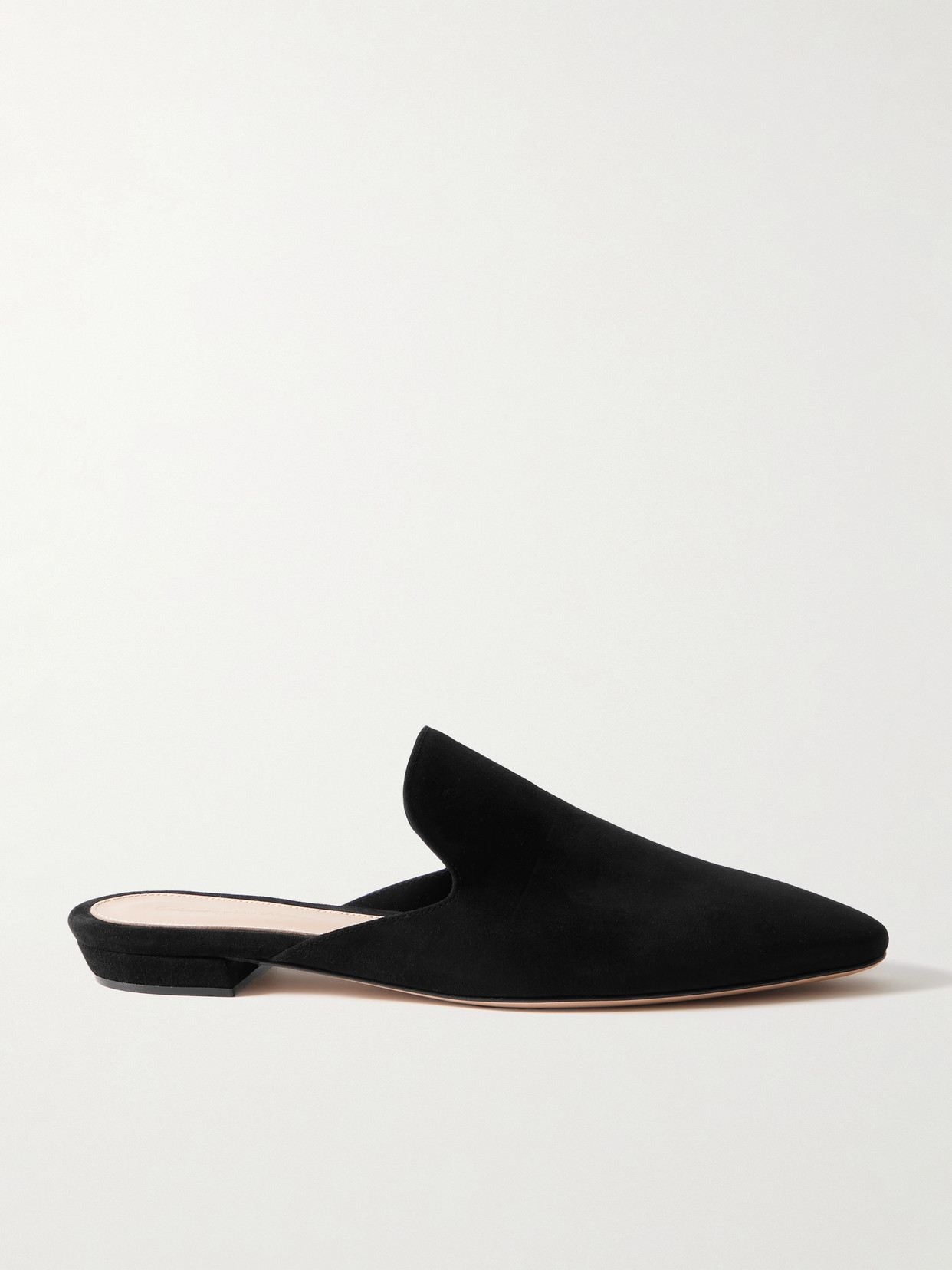 Gianvito Rossi Babouche Suede Slippers In Black